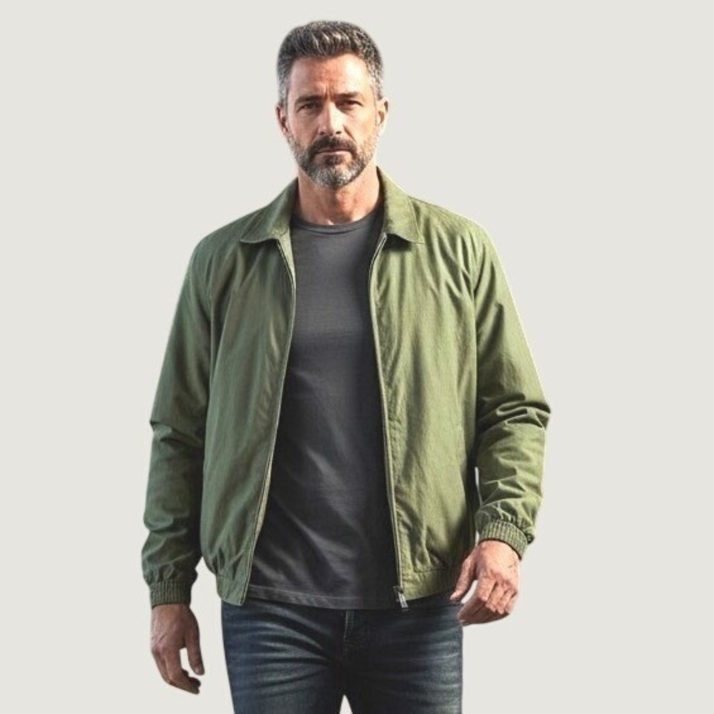 Covington Jacket Men Large Green 90's Dead Stock NWT Harrington Jacket Full Zip